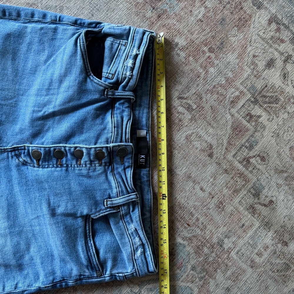 KUT from the Kloth Rachael Mom Jeans Raw Hem Retro Size 16 High Rise Button Fly - Picture 11 of 15